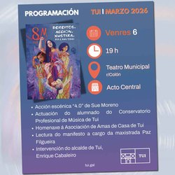 Infominho -  El Teatro Municipal de Tui acoge el acto central del 8M con la lectura del manifiesto por Paz Filgueira - 