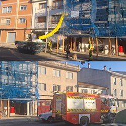 Infominho -  El viento causa la ca�da de elementos de una obra en A Guarda y obliga a intervenir al GES y Guardia Civil - 