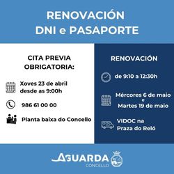 Infominho -  A Guarda facilita la renovaci�n del DNI y pasaporte con una unidad m�vil en mayo - 