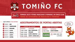 Infominho -  Tomi�o FC abre entrenamientos de puertas abiertas para nuevos jugadores - 
