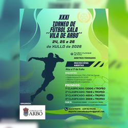 Infominho -  El Concello de Arbo abre el plazo de inscripci�n para el XXXI Torneo de F�tbol Sala - 
