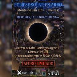Infominho - Arbo invita a seguir el eclipse solar del 12 de agosto desde el Monte de San Fins - Infominho - Arbo invita a seguir el eclipse solar del 12 de agosto desde el Monte de San Fins -