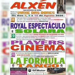 Infominho - Royal Espectáculo, Players y La Fórmula pondrán ritmo a las fiestas de Alxén en Salvarterra - Infominho - Royal Espectáculo, Players y La Fórmula pondrán ritmo a las fiestas de Alxén en Salvarterra -