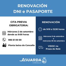 Infominho -  A Guarda acoger� dos jornadas del VIDOC para tramitar DNI y pasaporte en septiembre - 