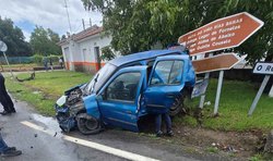 Infominho -  Colisi�n entre un coche y un cami�n en la PO-552 en San Miguel de Tabag�n - 