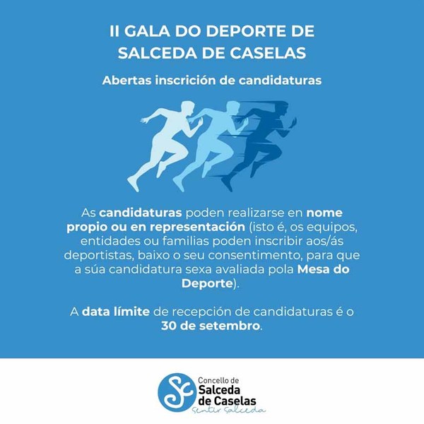 Infominho -  II Gala del Deporte en Salceda: inscripciones abiertas hasta el 30 de septiembre - 