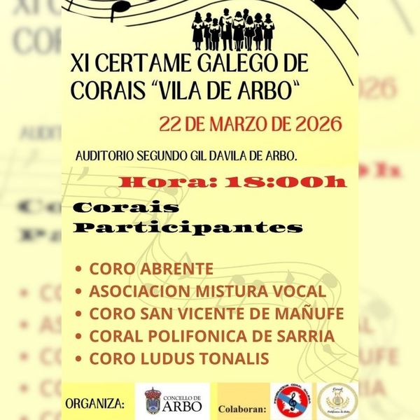 Infominho - La música polifónica vuelve a sonar en Arbo con su XI Certame Galego de Corais - Infominho - La música polifónica vuelve a sonar en Arbo con su XI Certame Galego de Corais -