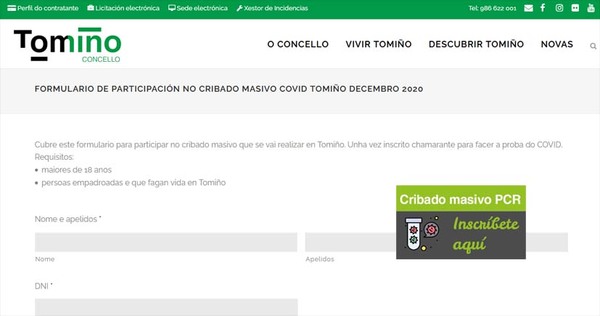 Infominho - Tomiño realizará un cribado masivo de PCR para detectar personas infectadas entre la población - Infominho - Tomiño realizará un cribado masivo de PCR para detectar personas infectadas entre la población -
